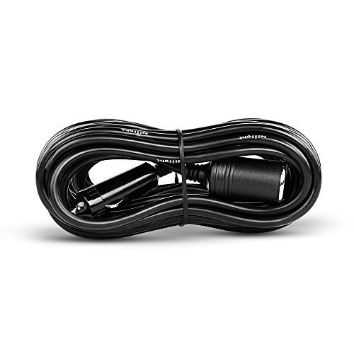 Nilight NI-WA-01C 12V/24V Black Car Charger 14' Heavy Duty Cigarette Lighter Extension Cord Cable with Cigarette Lighter Socket