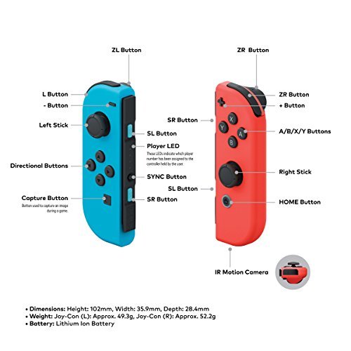 Nintendo Switch with Neon Blue and Neon Red Joy-Con 