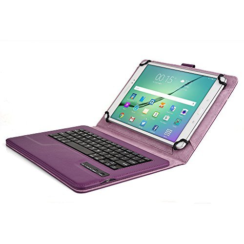 Nokia Lumia 2520 keyboard case, COOPER INFINITE EXECUTIVE 2-in-1 Wireless Bluetooth Keyboard Magnetic Leather Travel Cases Cover Holder Folio Portfolio + Stand Nokia Lumia 2520 (Dark Purple)