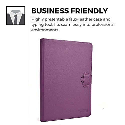 Nokia Lumia 2520 keyboard case, COOPER INFINITE EXECUTIVE 2-in-1 Wireless Bluetooth Keyboard Magnetic Leather Travel Cases Cover Holder Folio Portfolio + Stand Nokia Lumia 2520 (Dark Purple)