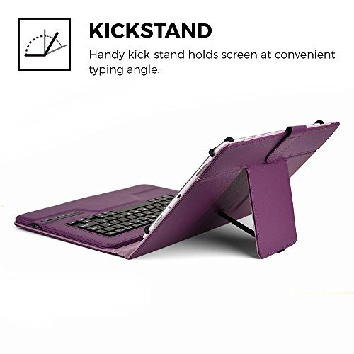 Nokia Lumia 2520 keyboard case, COOPER INFINITE EXECUTIVE 2-in-1 Wireless Bluetooth Keyboard Magnetic Leather Travel Cases Cover Holder Folio Portfolio + Stand Nokia Lumia 2520 (Dark Purple)