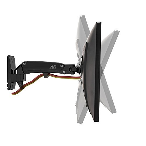 North Bayou F120 Full Motion Gas Spring Articulating Swivel TV Wall Mount for 17"-27" Flat Panel LCD LED Plasma Screens with VESA Mount