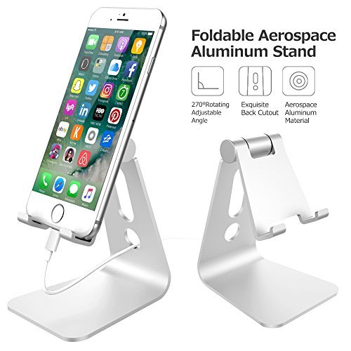 Nulaxy Aerospace Aluminum Multi-Angle Universal Phone Stand - Silver