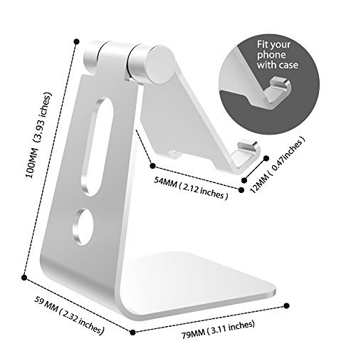 Nulaxy Aerospace Aluminum Multi-Angle Universal Phone Stand - Silver