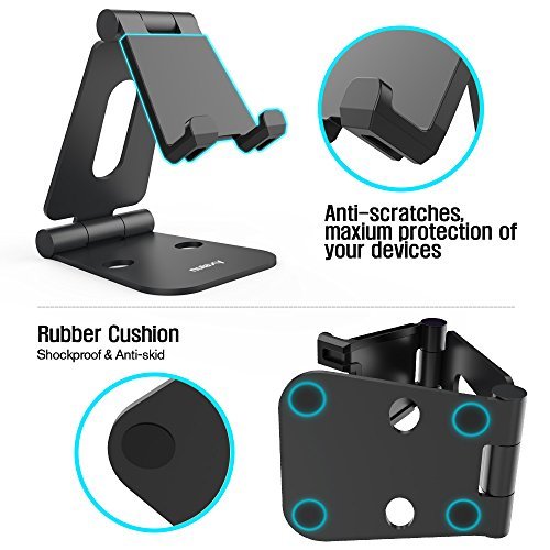 Nulaxy Dual Foldable Stand, Playstand for Nintendo Switch Multi-Angle Phone Tablet Video Game Holder Dock for iPhone 7 6 Plus 5 5c, Accessories, iPad Universal for All Other Tablets Phones-Black