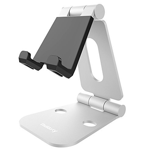 Nulaxy Foldable Aluminum Stand Multi-Angle Stand for Nintendo Switch, iPhones, iPad Universal for All Other Tablets Phones - Silver [video game]