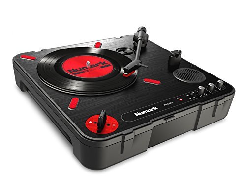 Numark PT01 Scratch | Portable Turntable with Built-In DJ Scratch Switch, Speaker, & Carrying Handle