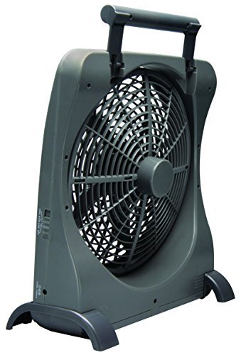 O2COOL 10-Inch Portable Smart Power Fan with AC Adapter & USB Charging Port