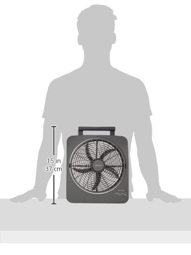 O2COOL 10-Inch Portable Smart Power Fan with AC Adapter & USB Charging Port