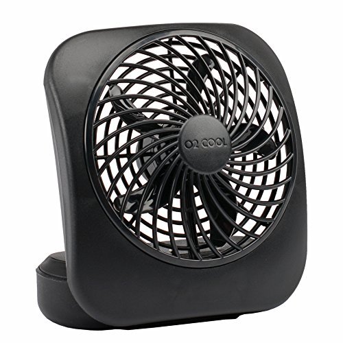 O2COOL 5-Inch Portable Fan, Black