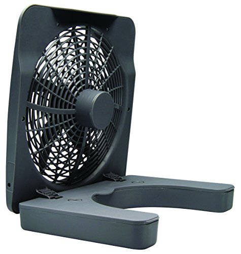 O2COOL NEW 10\" Battery Operated Fan with Adapter, Graphite