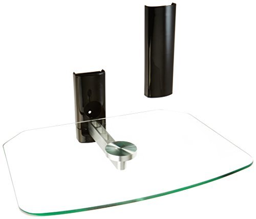 OLLO: OlloFlex® Glass Component Shelf with Brushed Aluminum Arm with Cable Cover