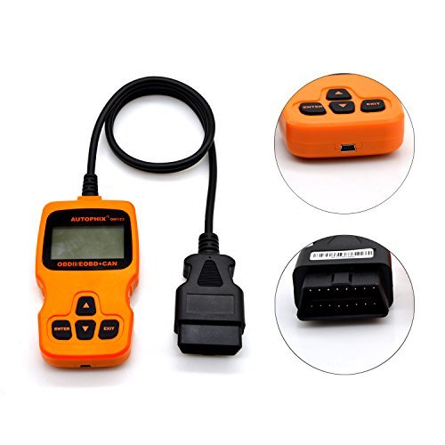 OM123 Vehicle Car Fault Code Reader - PerryLee Mini Portable LCD OBDMATE OBDII OBD2 EOBD+CAN Scan Scanner Tool Car Vehicle Auto Engine Trouble Analyzer Tester Diagnostic Code Scanner Tool Orange