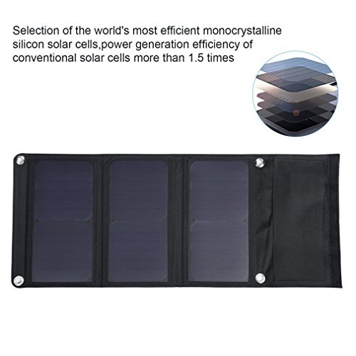 OUTAD 21W Portable Dual USB Port Solar Panel Charger Ultra Thin Universal Light Weight for Cell Phone, PDA, MP3, MP4, Mini Fan/Digital Camera/Power Bank(21W)