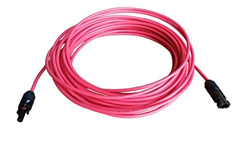 One Pair 10 Feet Black + 10 Feet Red 12 Gauge Solar Panel Extension Cable Wire MC4 Connector