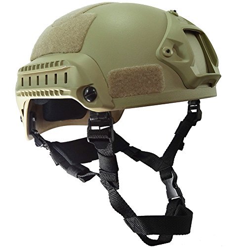 OneTigris Airsoft Paintball MICH 2001 Action Version Tactical Helmet with NVG Mount and Side Rails