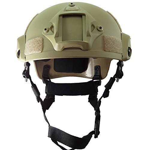 OneTigris Airsoft Paintball MICH 2001 Action Version Tactical Helmet with NVG Mount and Side Rails