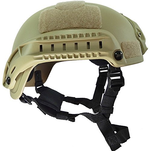 OneTigris Airsoft Paintball MICH 2001 Action Version Tactical Helmet with NVG Mount and Side Rails