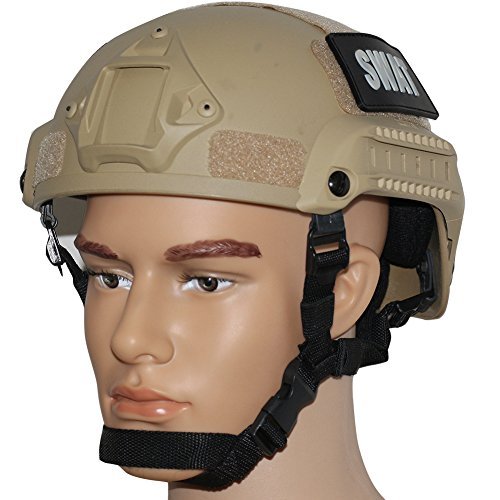 OneTigris Airsoft Paintball MICH 2001 Action Version Tactical Helmet with NVG Mount and Side Rails