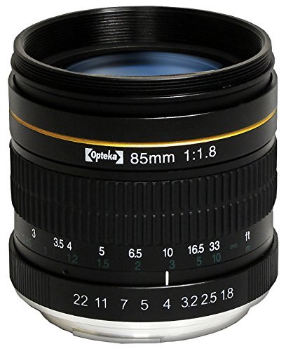Opteka 85mm f/1.8 Manual Focus Aspherical Medium Telephoto Lens for Canon EOS 80D, 70D, 60D, 60Da, 50D, 7D, 6D, 5D, 5DS, 1Ds, Rebel T6s, T6i, T6, T5i, T5, T4i, T3i, T3, T2i and SL1 Digital SLR Cameras