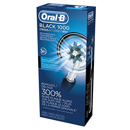 Oral-B Black Pro 1000 Power Rechargeable Electric Toothbrush Powered by Braun