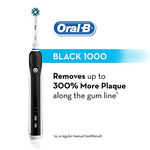 Oral-B Black Pro 1000 Power Rechargeable Electric Toothbrush Powered by Braun