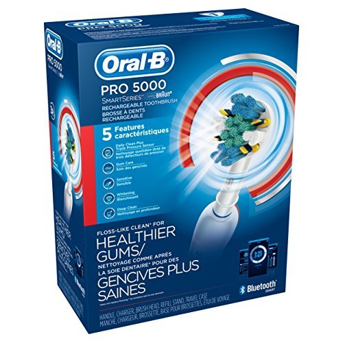 Oral-B Pro 5000 SmartSeries Power Rechargeable Electric Toothbrush with Bluetooth Connectivity Powered by Braun 