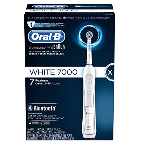 Oral-B WHITE 7000 SmartSeries Power Rechargeable Electric Toothbrush with Bluetooth Connectivity Powered by Braun 