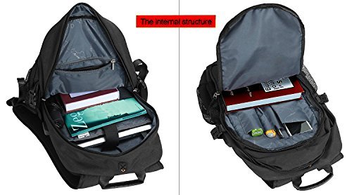 Outdoor Laptop Backpack, Lightweight Travel Bag Pack with w/ USB Charging Port Student Computer Bag ,Fits UNDER 15.6" Laptop & Notebook Black