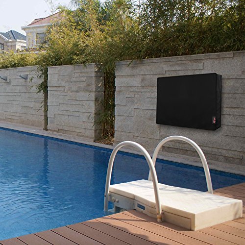 Outdoor TV Cover 40'' - 43'', New Design of Bottom Seal, Weatherproof Universal Protector for LCD, LED, Plasma Television Sets - Fit Standard Mounts & Stands. Built In Remote Controller Storage Pocket