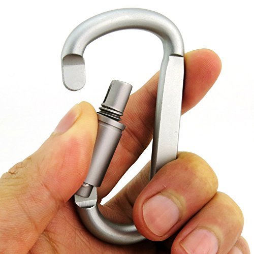 Outmate 6 pcs Aluminum D-ring Locking Carabiner Light but Strong