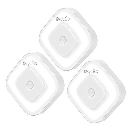 OxyLED OxySense N08 Motion Sensor Stick-on Anywhere LED Night Light, Closet Cabinet Step Wall Light, 3 Pack