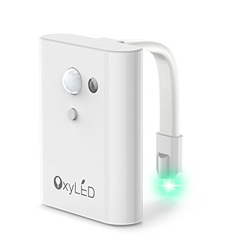 OxyLED OxySense TN01 Toilet Night Light, Light Sensitive & Motion-activated Toilet Light(Battery-Operated), 12 Color Changing & Single Color Fixed Adjustable Toilet Seat Light