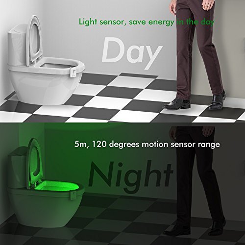 OxyLED OxySense TN01 Toilet Night Light, Light Sensitive & Motion-activated Toilet Light(Battery-Operated), 12 Color Changing & Single Color Fixed Adjustable Toilet Seat Light