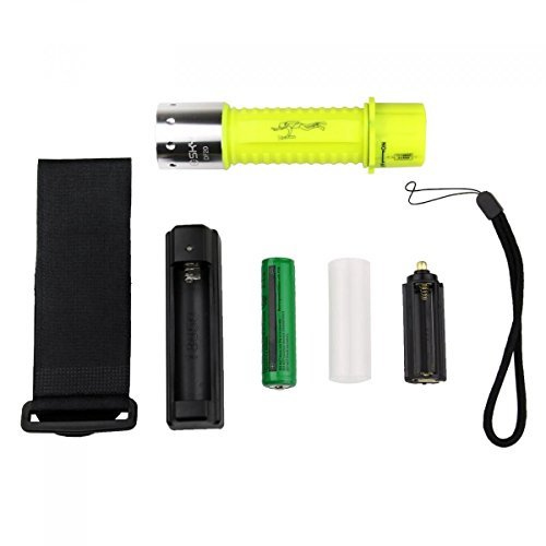 OxyLED OxyWild DF20 Rechargeable Super Bright LED Submarine Waterproof Underwater Diving Torch Light, Yellow