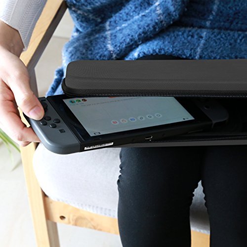 PECHAM Travel Carrying Case for Nintendo Switch with 10 Built-in Game Card Holders - Joy-con & Game Console Accessories Protective Storage Bag