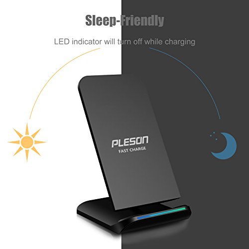 PLESON PLS-WR-C400 Wireless Charger 2 Coils Cell QI Fast Wireless Charging Pad Stand for Samsung Galaxy S8 Plus S8+ S8 Galaxy S7 S7 Edge Note 5 S6 Edge Plus etc