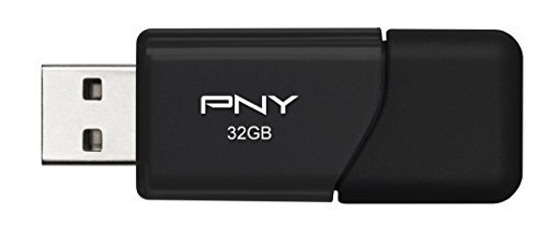 PNY Attache USB 2.0 Flash Drive, 32GB/ BLACK (P-FD32GATT03-GE)