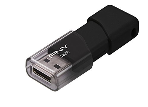 PNY Attache USB 2.0 Flash Drive, 32GB/ BLACK (P-FD32GATT03-GE)