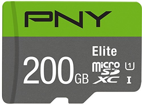 PNY Elite 200GB 85MB/Sec microSDXC Card with Adapter -UHS-I, U1 (P-SDU200U185EL-GE)