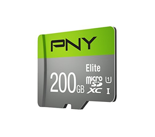 PNY Elite 200GB 85MB/Sec microSDXC Card with Adapter -UHS-I, U1 (P-SDU200U185EL-GE)