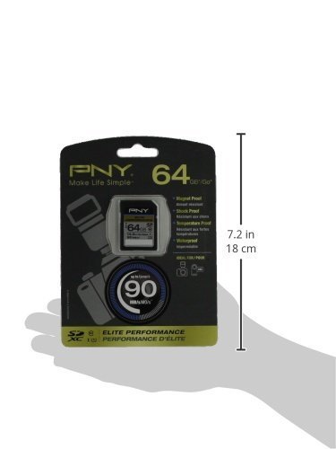 PNY Elite Performance 64GB High Speed SDXC Class 10 UHS-I, U1 Up to 90MB/sec Flash Card - P-SDX64U1H-GE