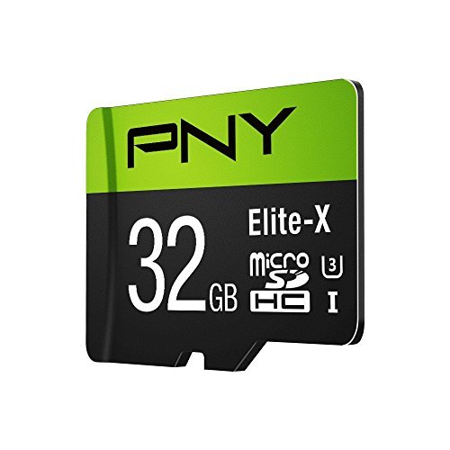 PNY Elite-X 32GB microSDHC Card with Adapter-UHS-I, U3 - up to 90MB/sec (P-SDU32U390EX-GE)