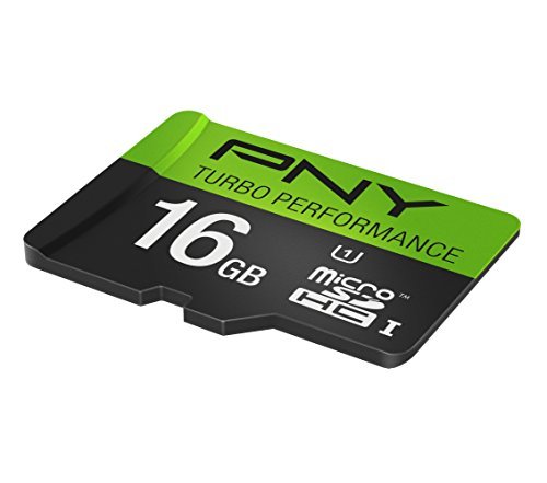 PNY Turbo Performance 16GB High Speed MicroSDHC Class 10 UHS-I, U1 up to 90MB/sec Flash Card (P-SDU16GU190G-GE)