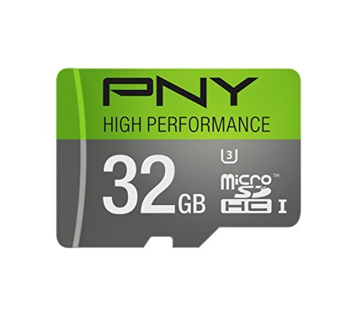 PNY U3 High Performance 32GB High Speed MicroSDHC Class 10 UHS-I, up to 60MB/sec Flash Memory Card (P-SDU32GU360G-GE)