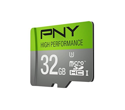 PNY U3 High Performance 32GB High Speed MicroSDHC Class 10 UHS-I, up to 60MB/sec Flash Memory Card (P-SDU32GU360G-GE)