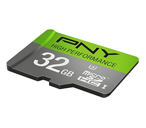 PNY U3 High Performance 32GB High Speed MicroSDHC Class 10 UHS-I, up to 60MB/sec Flash Memory Card (P-SDU32GU360G-GE)