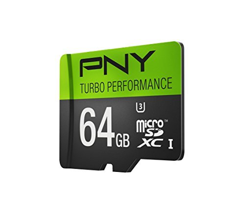 PNY U3 Turbo Performance 64GB High Speed MicroSDXC Class 10 UHS-I, up to 90MB/sec Flash Card (P-SDUX64U390G-GE)