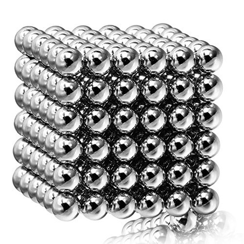 PROLOSO Silver Magnetic Balls 0.12" (Set of 216 Balls) Magnet Balls Sculpture Desk Toy Office Decoration