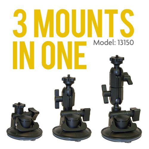 Panavise 13150 ActionGrip 3-In-1 Suction Cup Camera Mount Kit (Matte Black)